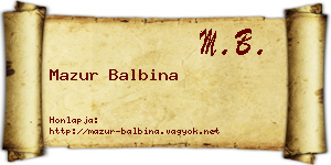 Mazur Balbina névjegykártya